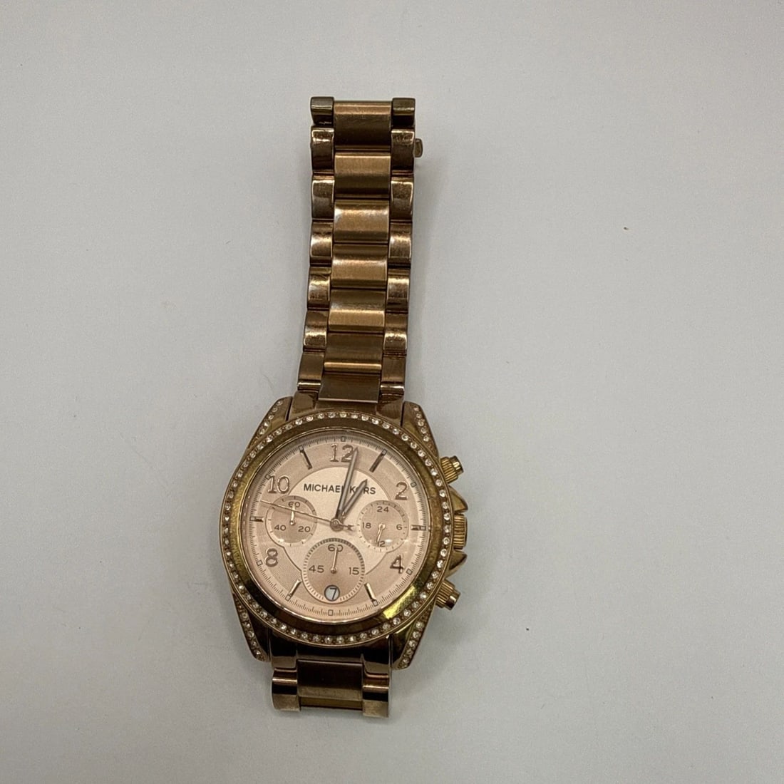 MICHAEL KORS BLAIR GLITZ ROSE GOLD WATCH WITH COLORLESS STONES (1 of 2)