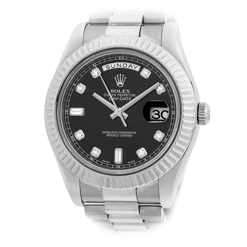 ROLEX 18K WHITE GOLD 41MM DAY-DATE II PRESIDENT 218239 BOX WARRANTY MINTY (1 of 1)