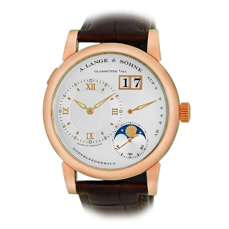 A. LANGE & SÖHNE 18K ROSE GOLD 38.5MM LANGE 1 MOON PHASE 109.032 BOX WARRANTY (1 of 2)