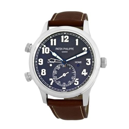 PATEK PHILIPPE 18K WHITE GOLD 42MM CALATRAVA PILOT TRAVEL TIME RERF. 5524 BOX - 2