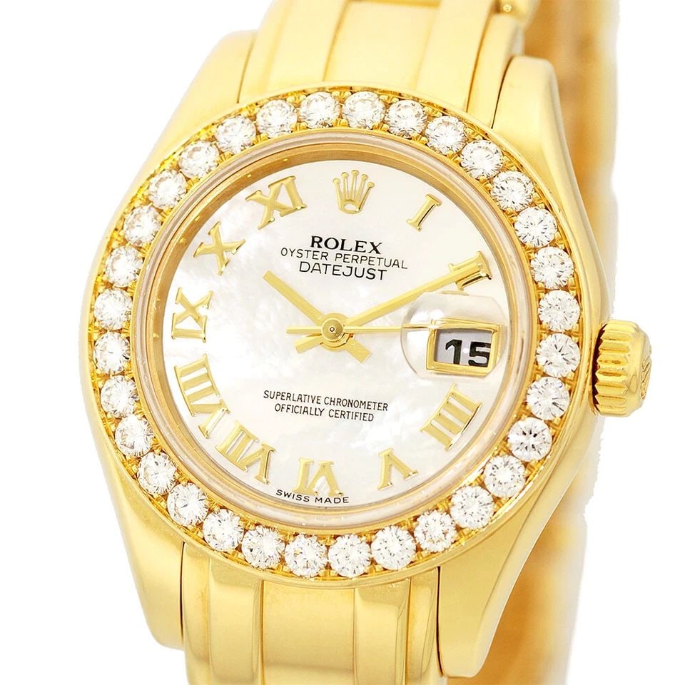 ROLEX 18K YELLOW GOLD PEARLMASTER MASTERPIECE FACTORY DIAMONDS 80298 BOX 2005 (1 of 2)