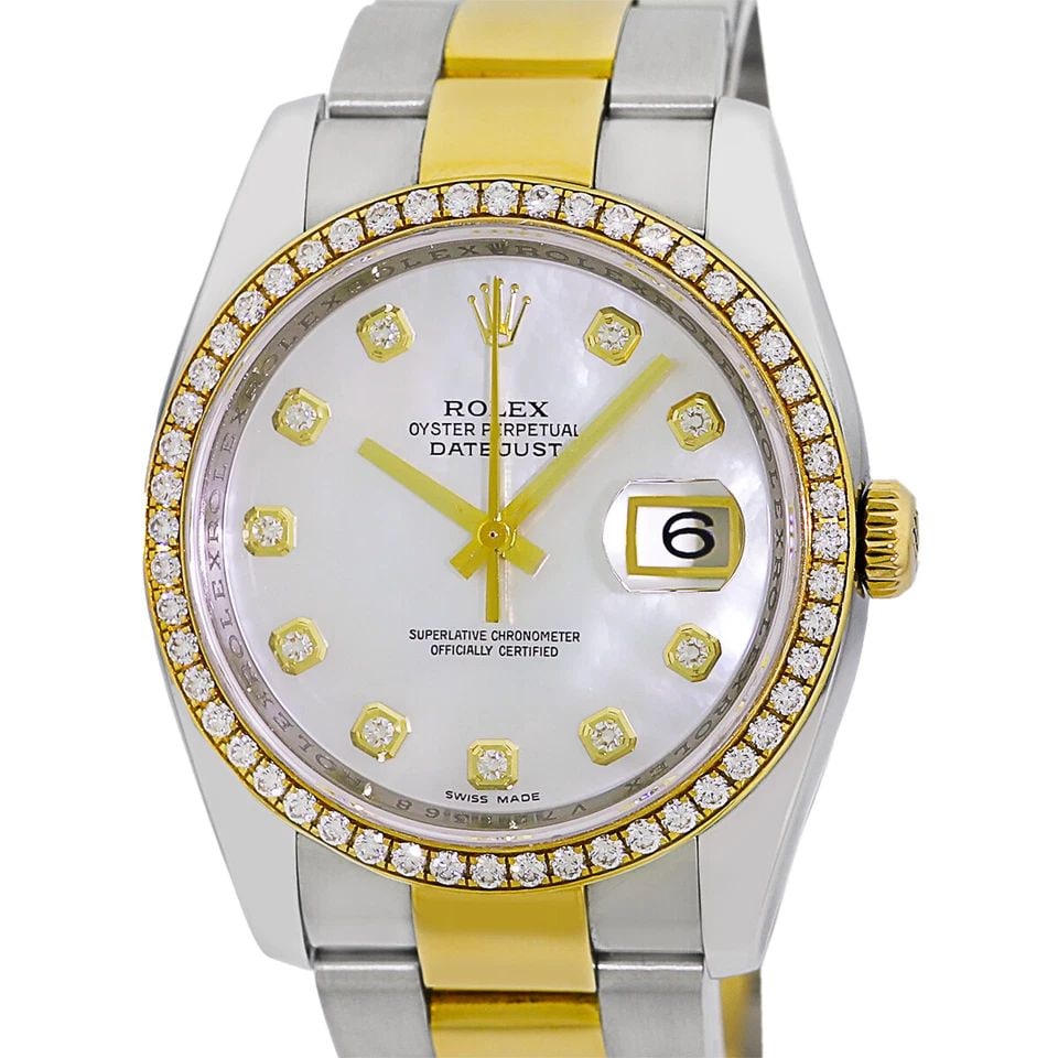 ROLEX STEEL 18K YELLOW GOLD 36MM DIAMOND DATEJUST 116243 BOX WARRANTY MINTY: ROLEX STEEL 18K YELLOW GOLD 36MM DIAMOND DATEJUST 116243 BOX WARRANTY MINTY ROLEX Stainless Steel & 18K Yellow Gold 36mm Datejust 116243 Box Warranty MINTY Gent's Stainless Steel & 18K Yellow Gold 36m