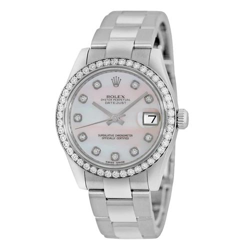 ROLEX STAINLESS STEEL DATEJUST 31MM FACTORY DIAMOND 178384 WARRANTY BOX MINTY: ROLEX STAINLESS STEEL DATEJUST 31MM FACTORY DIAMOND 178384 WARRANTY BOX MINTY ROLEX Stainless Steel Datejust 31mm Factory Diamond 178384 Warranty Box MINTY Pre-owned Midsize Stainless Steel 31mm Rolex