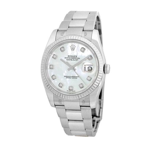 ROLEX STAINLESS STEEL 36MM DATEJUST FACTORY DIAMOND 116234 BOX WARRANTY (1 of 1)