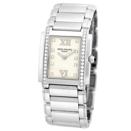 PATEK PHILIPPE STAINLESS TWENTY 4 DIAMONDS 4910 BOX 24 WARRANTY 4910/10A MINTY (1 of 1)