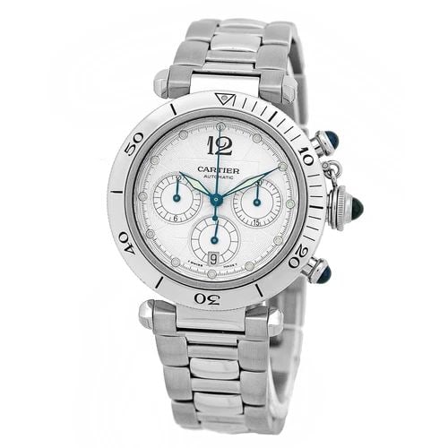 CARTIER STEEL PASHA 38MM CHRONOGRAPH AUTOMATIC MINT: CARTIER STEEL PASHA 38MM CHRONOGRAPH AUTOMATIC MINT CARTIER Steel Pasha 38mm Chronograph Automatic MINT Gent's Stainless Steel Cartier 38mm "Pasha" Chronograph Automatic. Brand: Cartier Model: Pasha 3