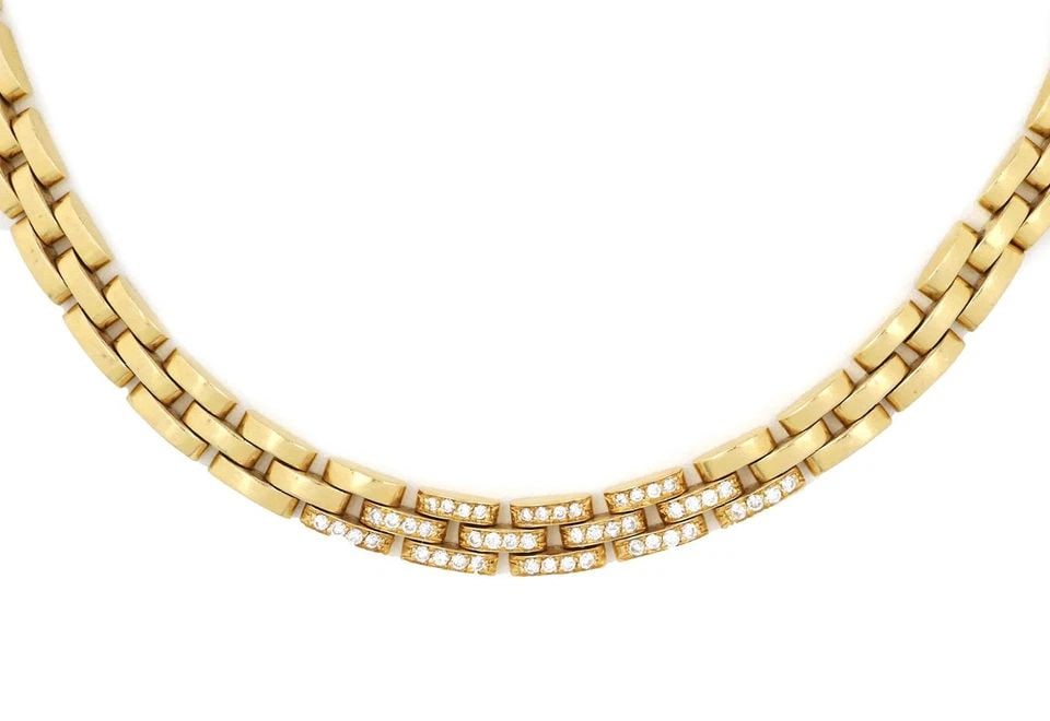 DIAMOND 18K PANTHER NECKLACE 3 ROW S IN HEAVY YELLOW GOLD 83 GRAMS (1 of 2)