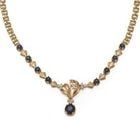 LOVELY 4.70CT SAPPHIRE & DIAMOND 18K YELLOW GOLD FLORAL NECKLACE LIQUIDATION - 2
