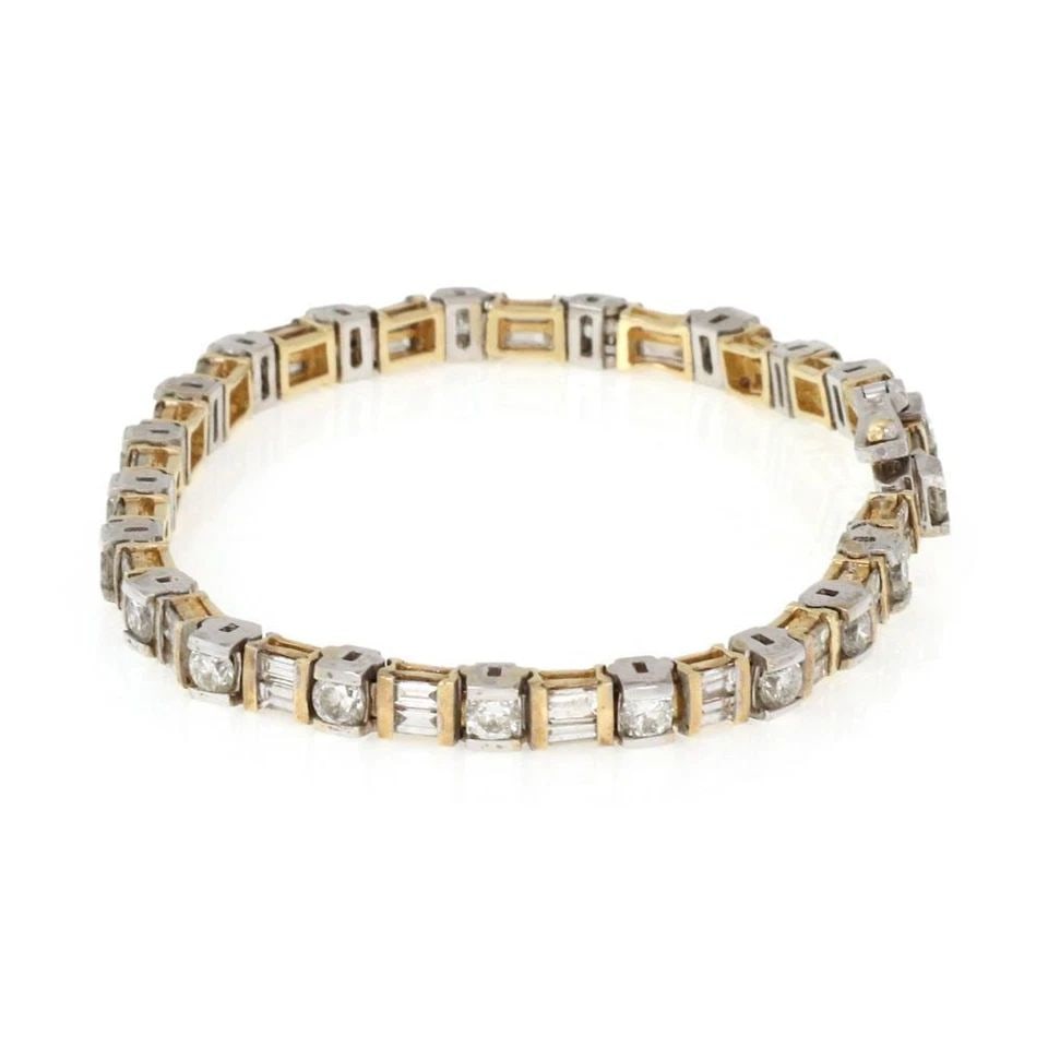 14K TWO TONE GOLD 5.62CT DIAMOND FANCY LINK BRACELET (1 of 2)