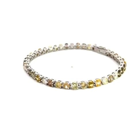 DIAMONDS TENNIS BRACELET MULTICOLOR NATURAL COLOR ROUND OVAL AND CUSHION 8CT (1 of 2)