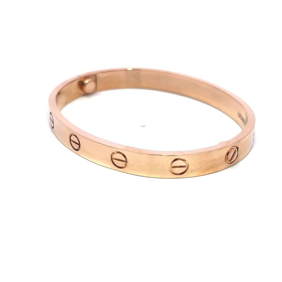 CARTIER LOVE GOLD BANGLE CLASSIC MODEL 18K ROSE SIZE 16 BOX & PAPER (1 of 2)