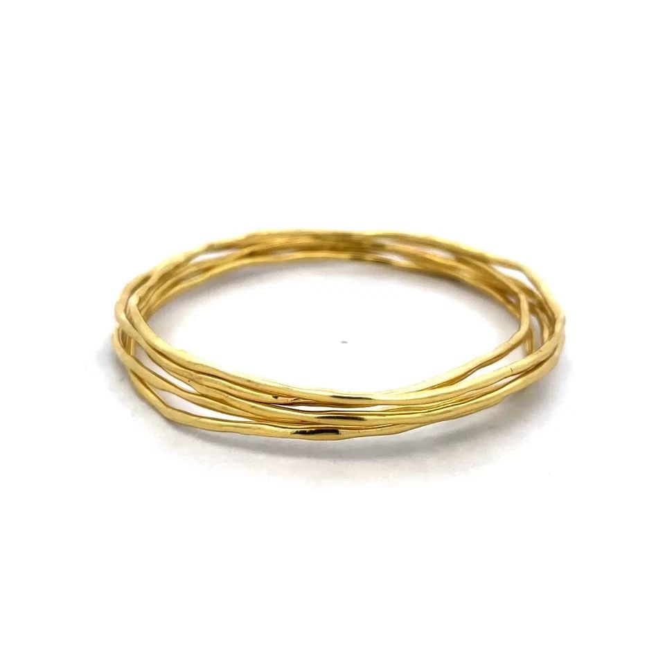 IPPOLITA SET OF 5 GOLD BANGLE CLASSICO 18K YELLOW WAVE WIRE STYLE (1 of 2)