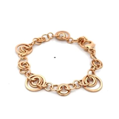 CHOPARD BRACELET 18K ROSE GOLD DIAMOND ASSORTED SIZE MULTI-RING LINKS: CHOPARD BRACELET 18K ROSE GOLD DIAMOND ASSORTED SIZE MULTI-RING LINKS This charming authentic bracelet is from Chopard, it is crafted from 18k rose gold with a polished finish featuring wire round lin