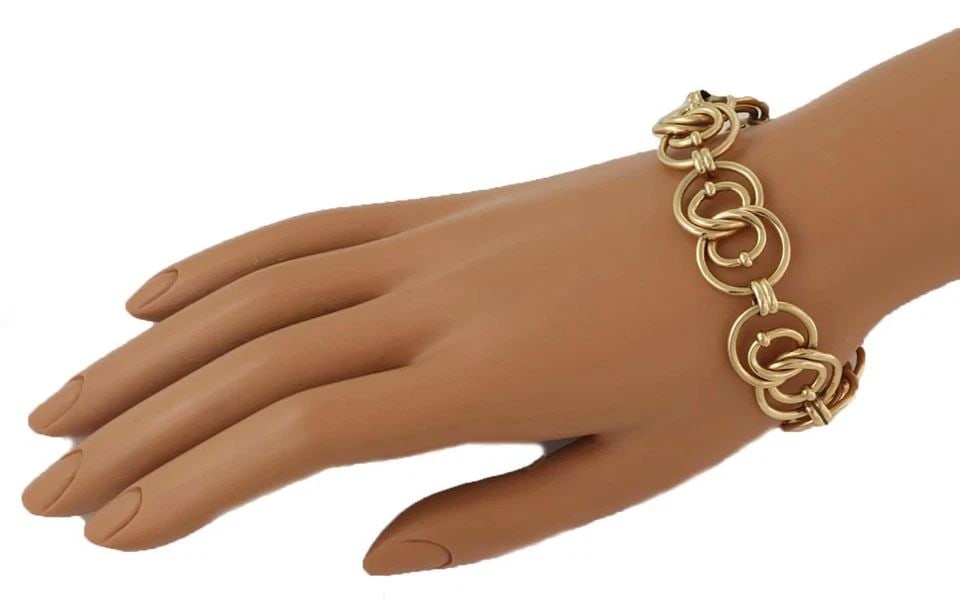 14K YELLOW GOLD DOUBLE FANCY ROUND LINK BRACELET LIQUIDATION!: 14K YELLOW GOLD DOUBLE FANCY ROUND LINK BRACELET ! 14k Yellow Gold Double Fancy Round Link Bracelet ! Description This lovely bracelet is crafted from 14k yellow gold featuring double figure 8 links, 