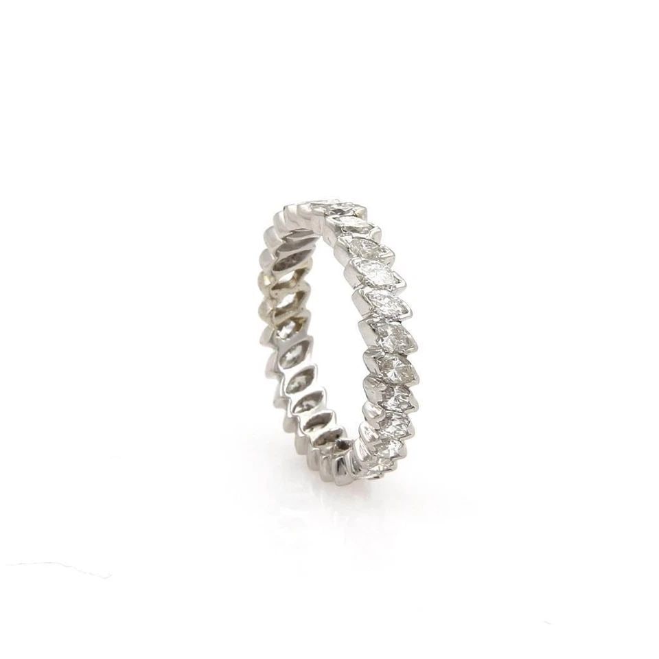 MARQUEE ETERNITY WEDDING BAND PLATINUM 2.00CT DIAMONDS FULL CIRCLE RING SIZE 8.5 (1 of 2)