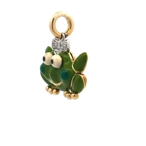 AARON BASHA DIAMOND FROG CHARM ENAMEL IN 18K GOLD (1 of 2)