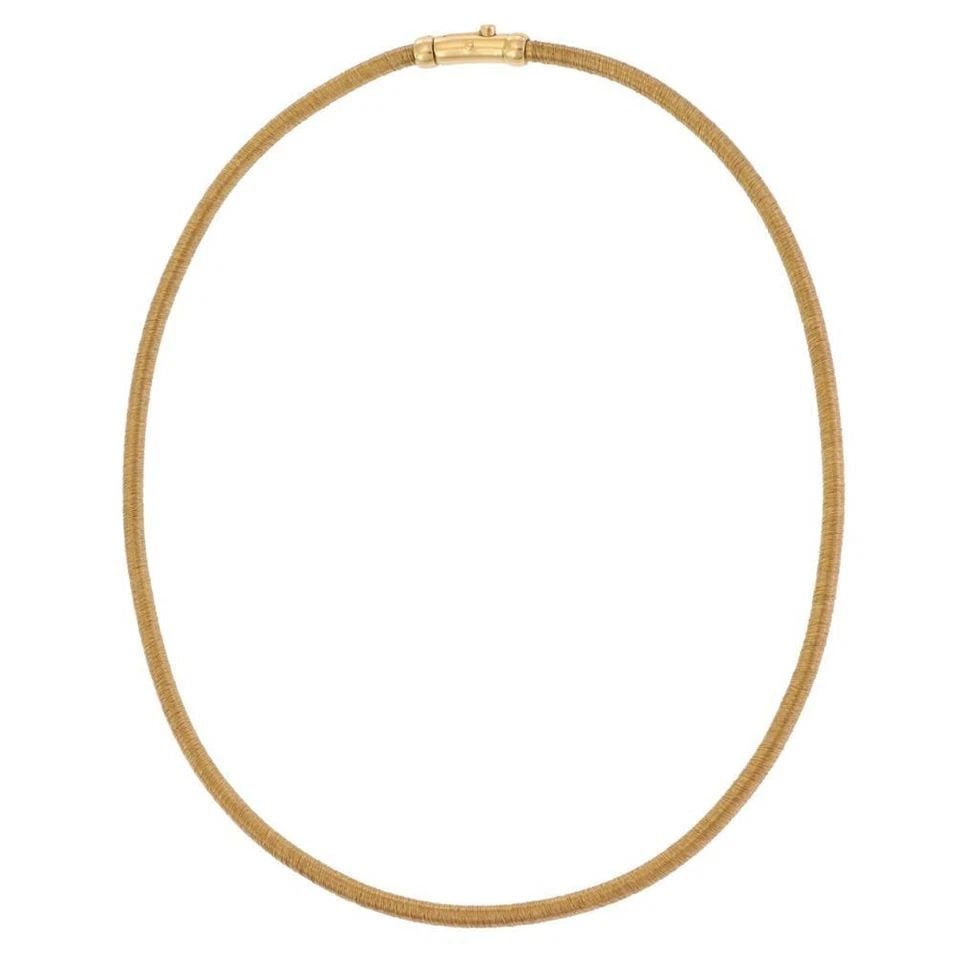 18K YELLOW GOLD WIRE WRAP 3.5MM SOFT FLEX TUBE SNAKE NECKLACE (1 of 2)
