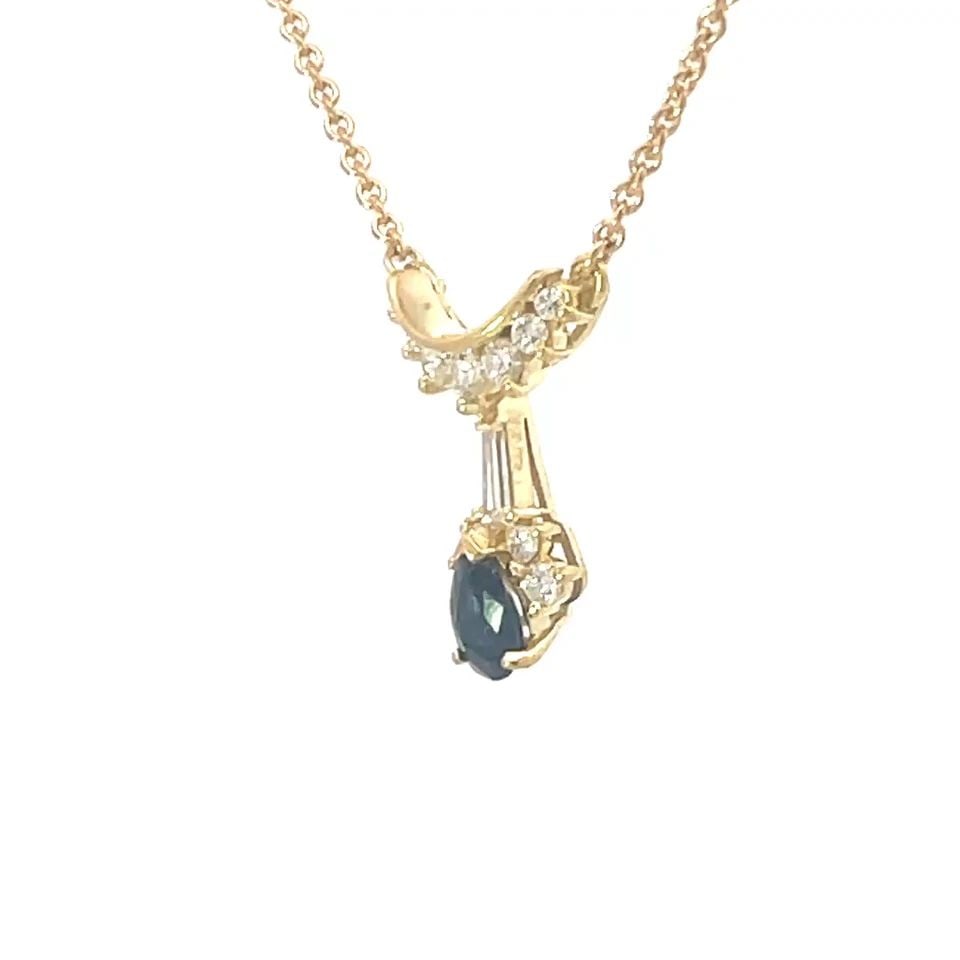KURT WAYNE SAPPHIRE GOLD NECKLACE DIAMOND 18K YELLOW (1 of 2)