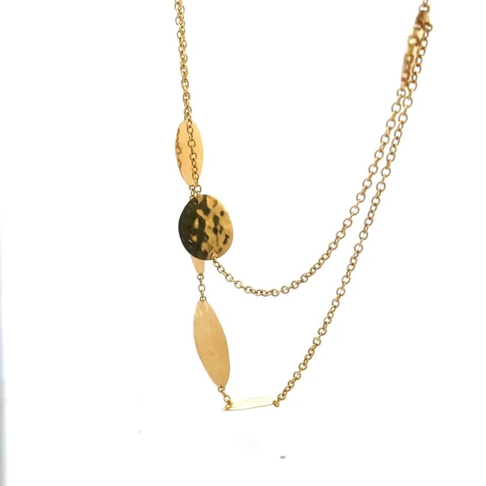IPPOLITA CLASSICO LONG GOLD NECKLACE 18K YELLOW HAMMERED DISC MOTIFS 40" LONG (1 of 2)