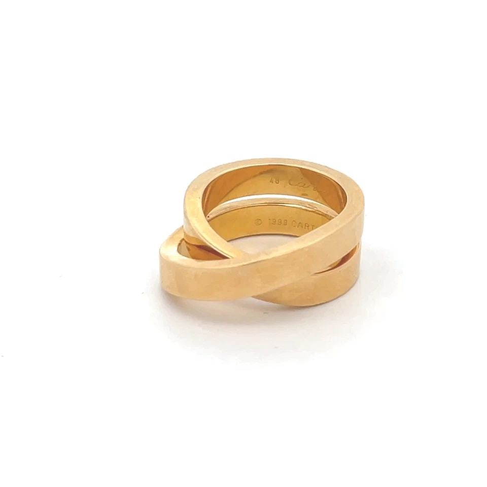 CARTIER NOUVELLE VAGUE RING 18K YELLOW GOLD CROSSOVER DESIGNER SIZE 4.5 PARIS: CARTIER NOUVELLE VAGUE RING 18K YELLOW GOLD CROSSOVER DESIGNER SIZE 4.5 PARIS This authentic Cartier Nouvelle Vague Paris ring is finely crafted from 18k yellow gold. It features a high crossover styl