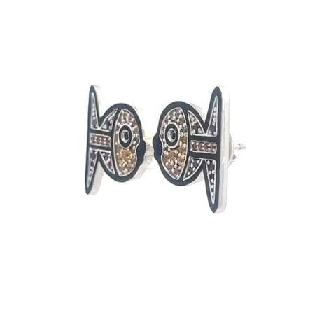 BRITTO X OC 18K GOLD STUD FISH EARRINGS MULTICOLOR GEMSTONES ENAMEL: BRITTO X OC 18K GOLD STUD FISH EARRINGS MULTICOLOR GEMSTONES ENAMEL These authentic adorable stud earrings are by designer Romero Britto from Orianne Collins Collection, they are crafted from 18k whit