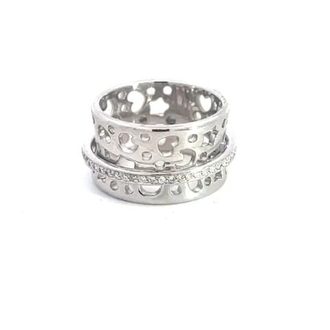 PASQUALE BRUNI GOLD SPINNER BAND RING DIAMOND 18K WHITE DOUBLE BAND (1 of 2)