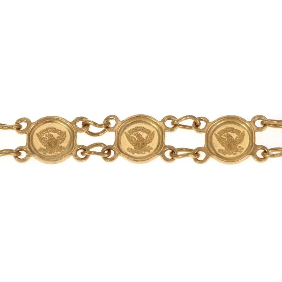 24K YELLOW GOLD QUEEN'S HEAD MINI COIN LINK BRACELET LIQUIDATION (1 of 2)