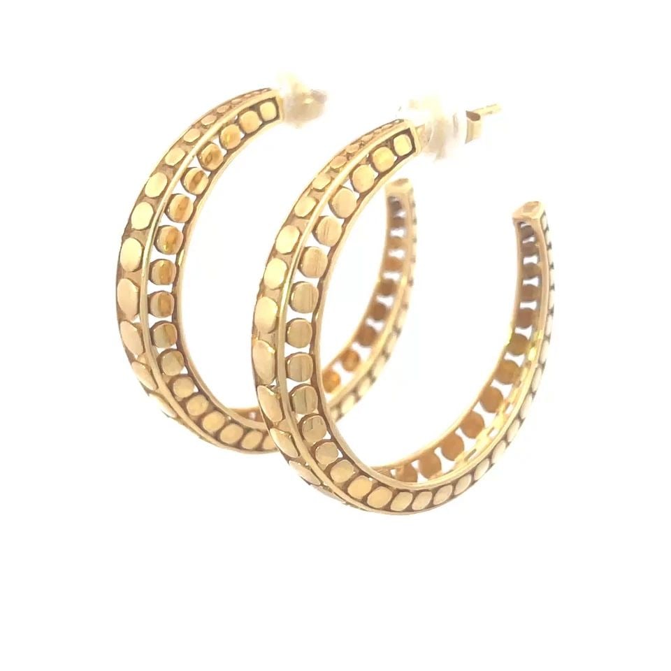 JOHN HARDY GOLD HOOP EARRINGS DOT COLLECTION 18K YELLOW (1 of 2)