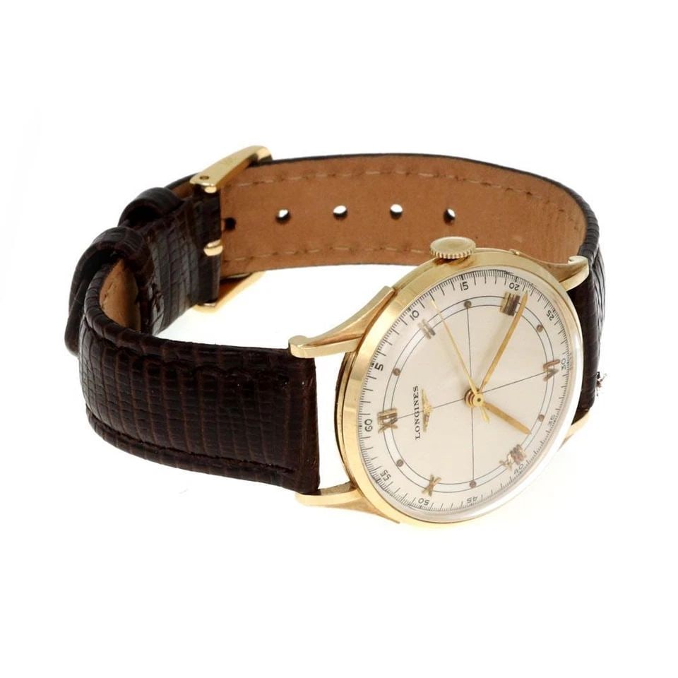 LONGINES MEN'S 14K YELLOW GOLD HAND WIND LEATHER BAND WATCH (1 of 2)