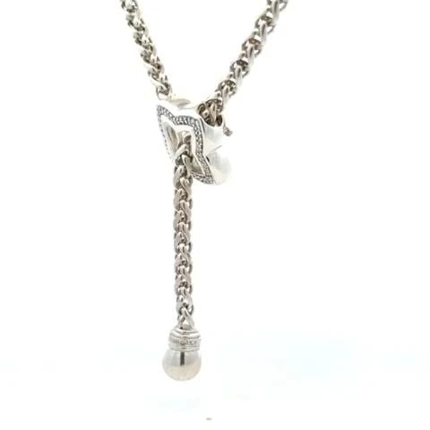 DAVID YURMAN NECKLACE DIAMOND LARIAT SILVER STERLING TASSEL CHAIN (1 of 2)