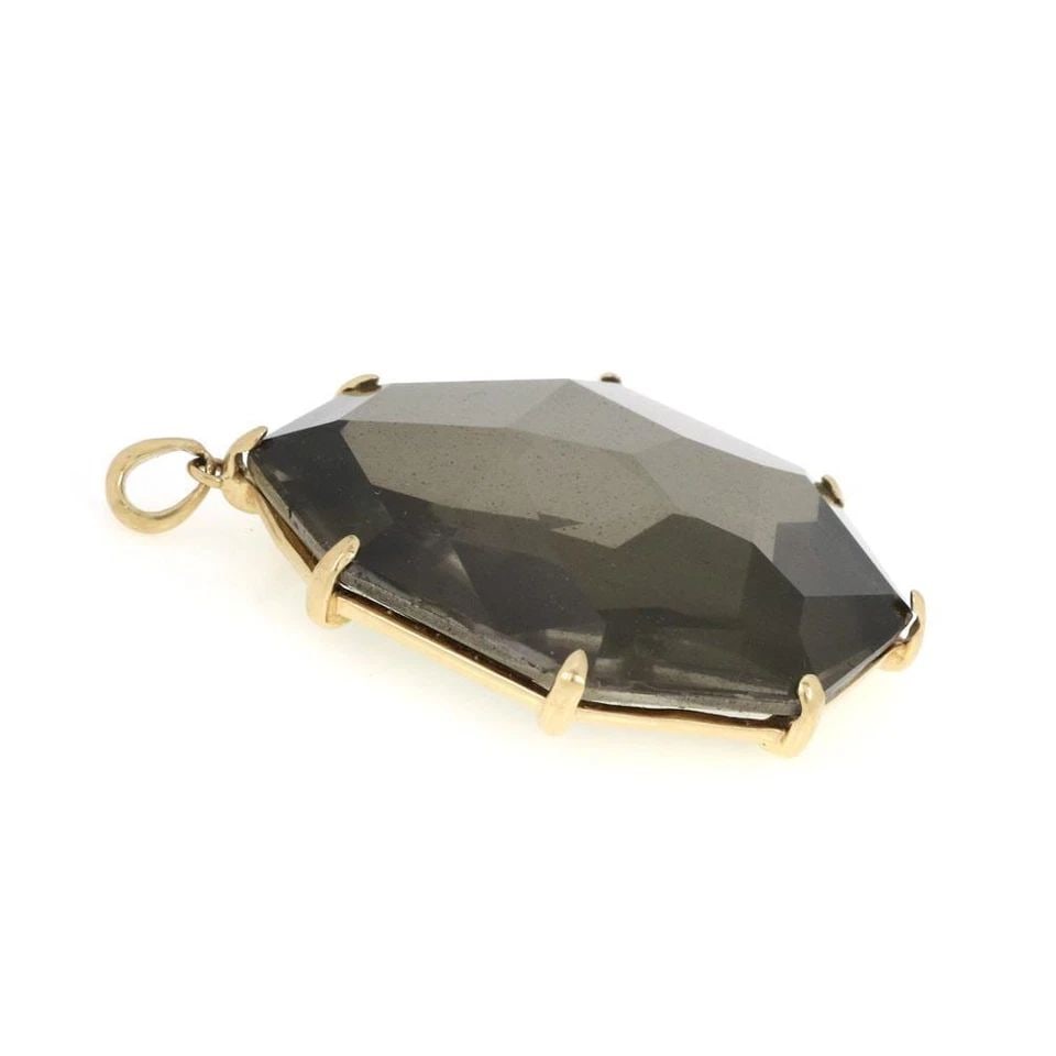IPPOLITA HEMATITE QUARTZ 18K YGOLD OCTAHEDRON SHAPE PENDANT LIQUIDATION! (1 of 2)