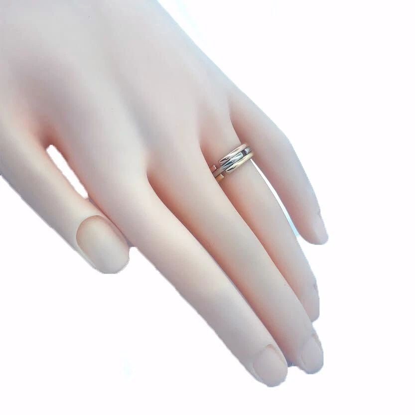 BVLGARI COLLAPSIBLE GOLD RING 18K TRI-COLOR 3-ROW (1 of 2)