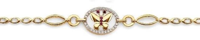 NEW 14K TWO TONE GOLD BUTTERFLY BRACELET (1 of 1)