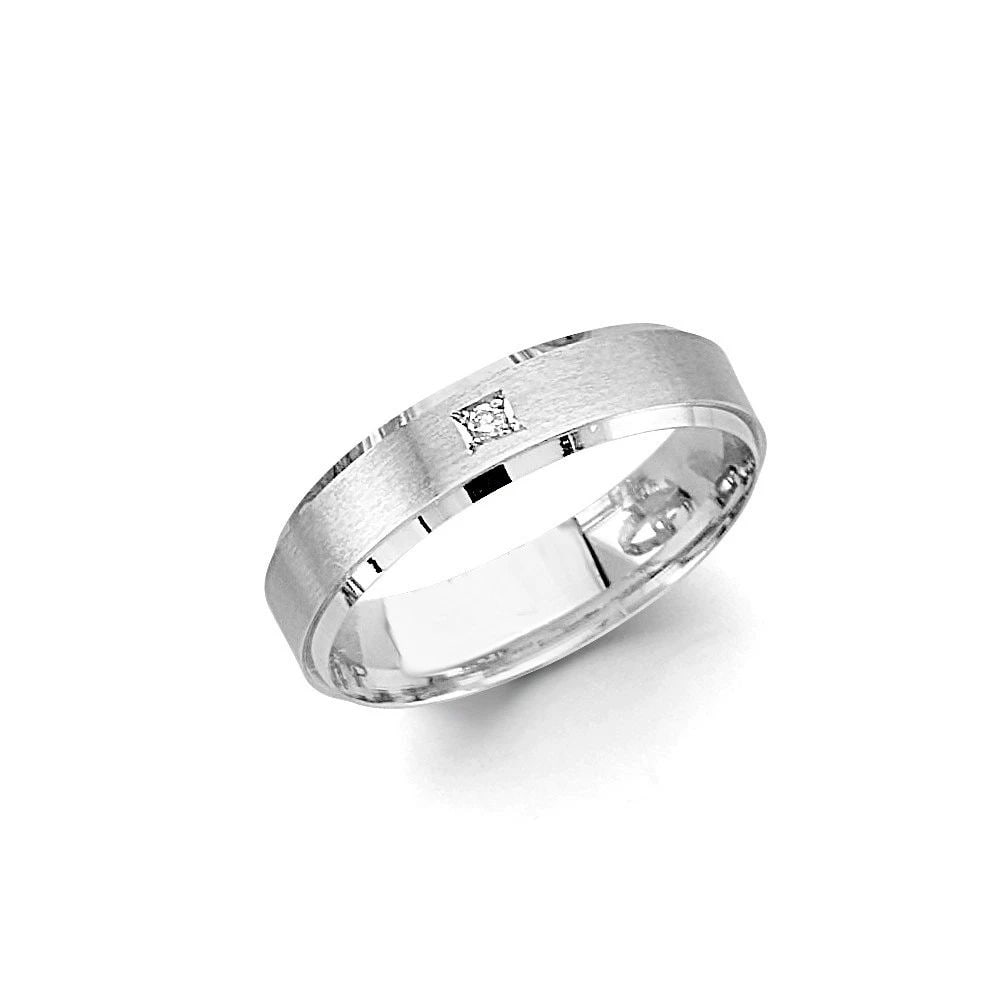 NEW 14K WHITE GOLD 5MM SAND POLISH WEDDING BAND - SIZE 10: NEW 14K WHITE GOLD 5MM SAND POLISH WEDDING BAND - SIZE 10 5MM SAND POLISH WEDDING BAND - SIZE 10 NEW 14K WHITE GOLD WIDTH : WEIGHT : 4.2g