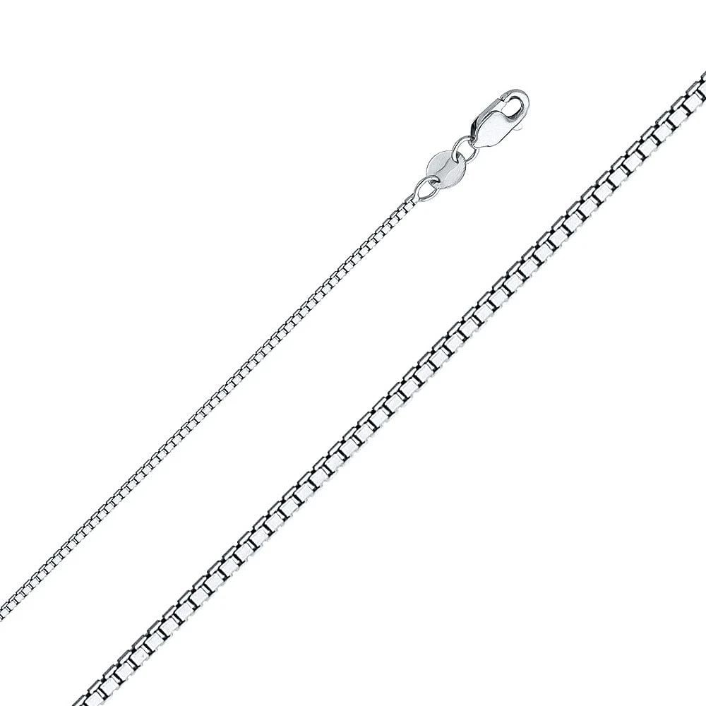 NEW 14K WHITE GOLD 1.0MM BOX CHAIN (1 of 2)