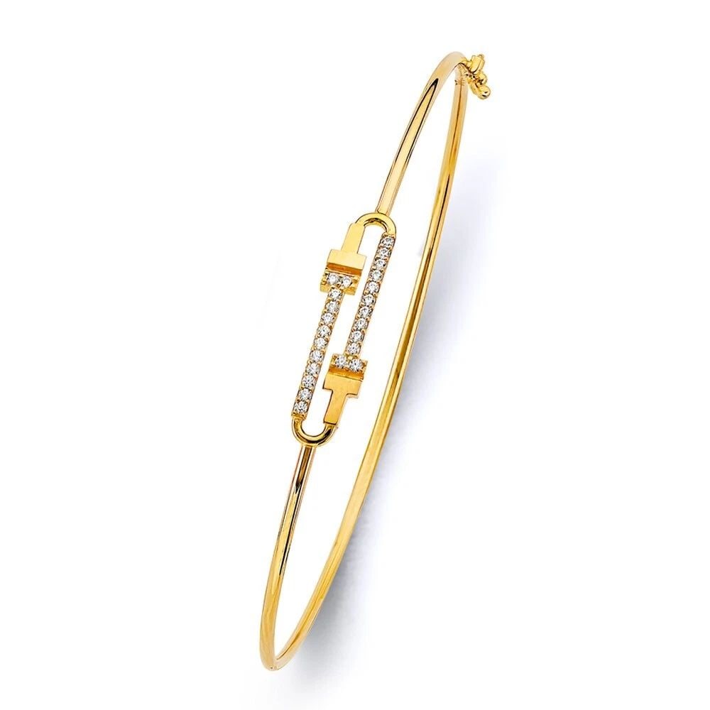 NEW 14K YELLOW GOLD LIGHT FLEXIBLE BANGLE (1 of 2)