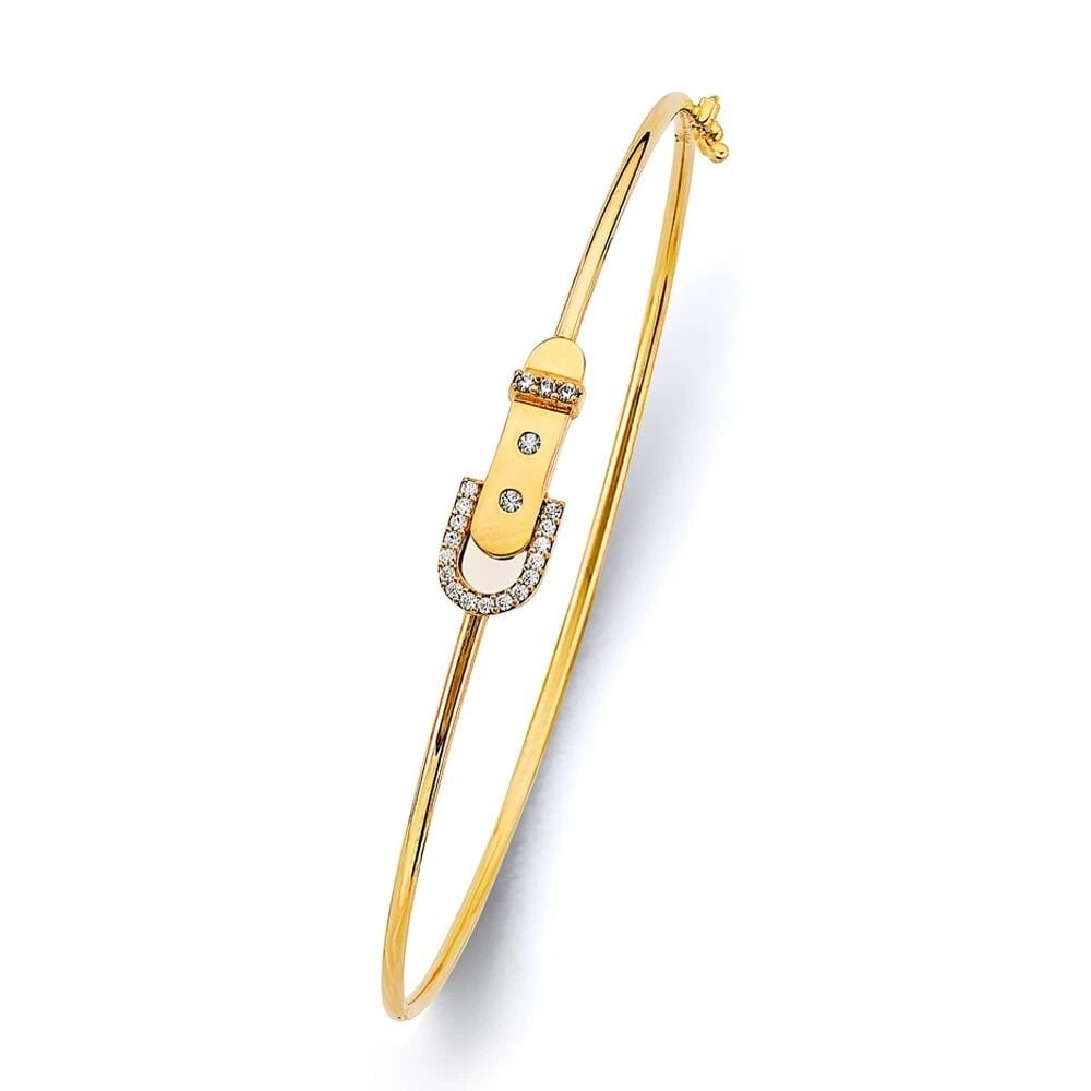 NEW 14K YELLOW GOLD LIGHT FLEXIBLE BANGLE (1 of 2)