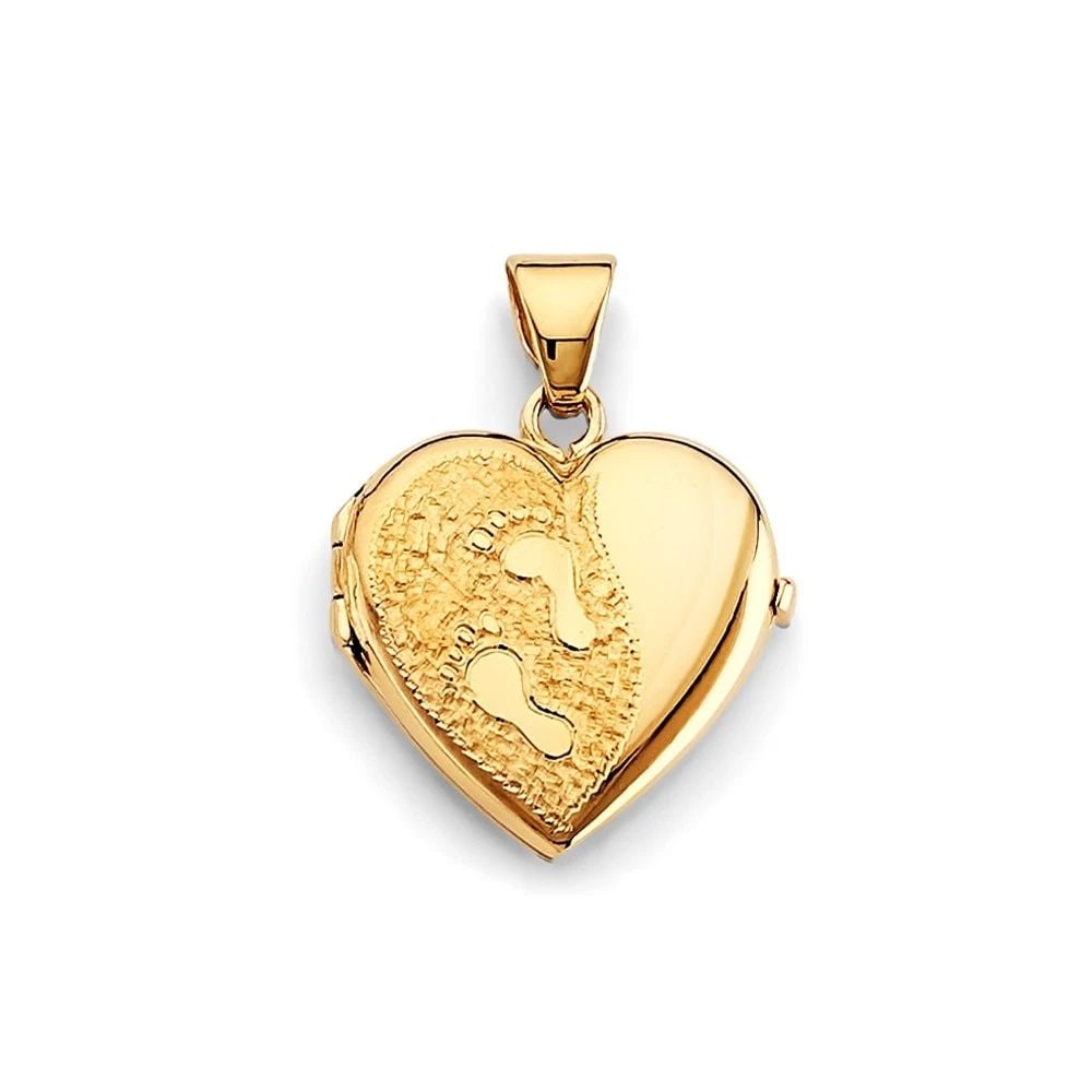 NEW 14K YELLOW GOLD HEART LOCKET PENDANT (1 of 2)