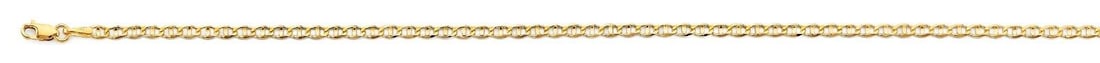 NEW 14K YELLOW GOLD 2.6MM LIGHT CONCAVE MARINER CHAIN: 14K YELLOW GOLD 2.6MM LIGHT CONCAVE MARINER CHAIN 2.6MM LIGHT CONCAVE MARINER CHAIN NEW 14K YELLOW GOLD WIDTH: 2.6mm AVERAGE Apx WEIGHT: 3.1g
