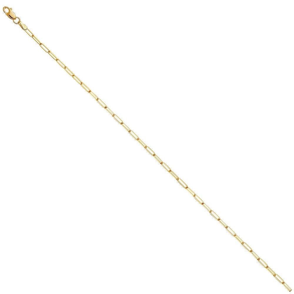 NEW 14K YELLOW GOLD 2.0MM SOLID SQUARE PAPERCLIP CHAIN (1 of 2)