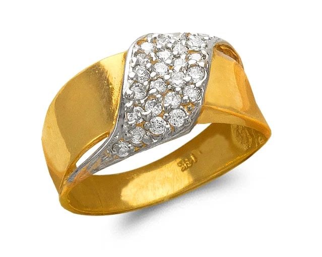 NEW 14K TWO TONE GOLD LADIES FASHION RING (1 of 2)