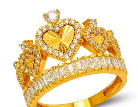 NEW 14K YELLOW GOLD FANCY TIARA RING (1 of 1)