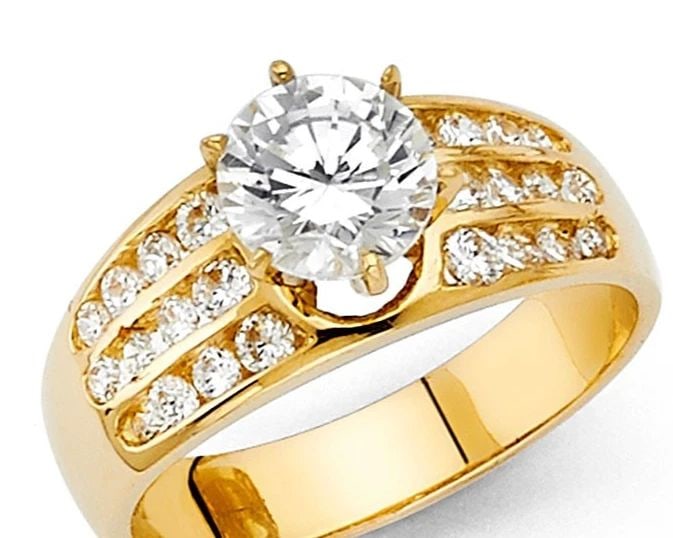 NEW 14K YELLOW GOLD ENGAGEMENT RING (1 of 2)
