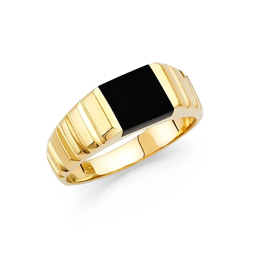 NEW 14K YELLOW GOLD ONYX RING (1 of 2)