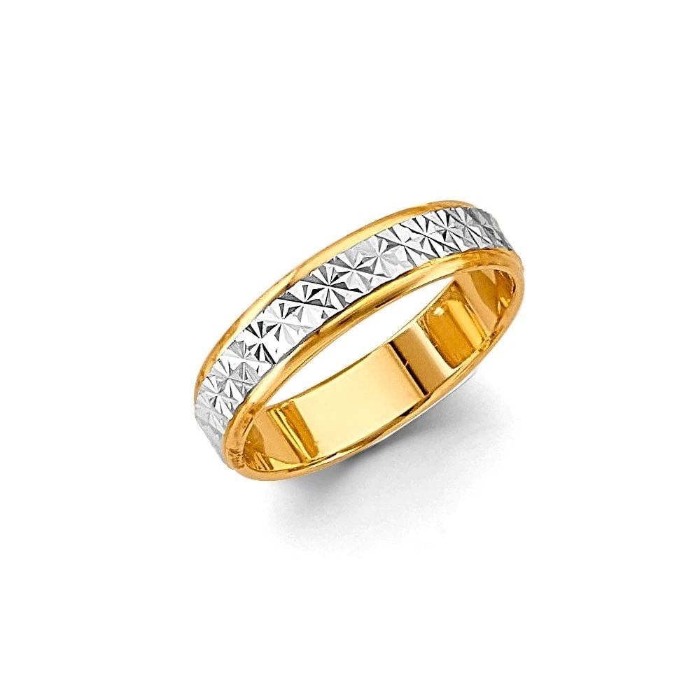 NEW 14K TWO TONE GOLD 5MM DC WEDDING BAND - SIZE 10 (1 of 2)