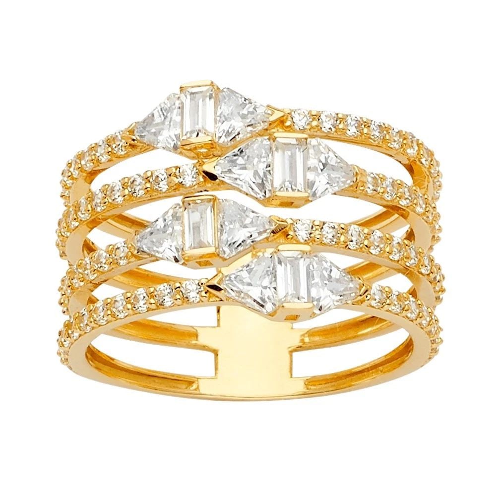 NEW 14K YELLOW GOLD 5LINES RING (1 of 2)