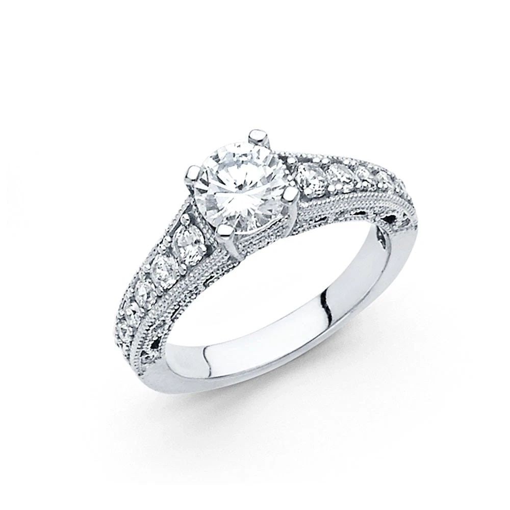 NEW 14K WHITE GOLD ENGAGEMENT RING - SIZE 10 (1 of 2)