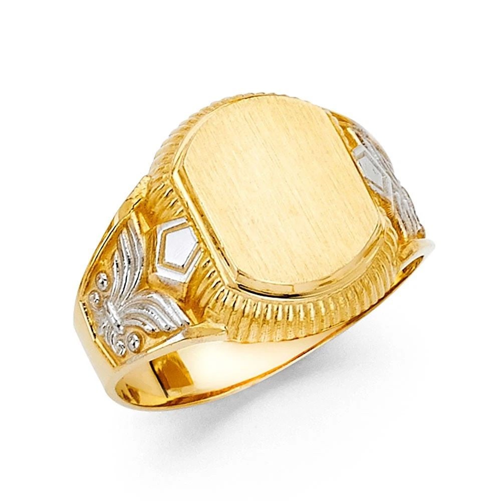 NEW 14K TWO TONE GOLD MEN'S RING - SIZE 10 (1 of 2)