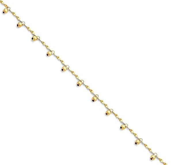 NEW 14K YELLOW GOLD TRENDY LIGHT ANKLET: NEW 14K YELLOW GOLD LIGHT ANKLET LIGHT ANKLET NEW YELLOW GOLD LENGTH - 9in Apx WEIGHT - 3g
