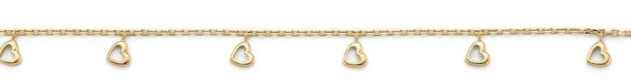 NEW 14K YELLOW GOLD HEART CHARM LIGHT ANKLET (1 of 2)